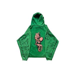 green hoodie